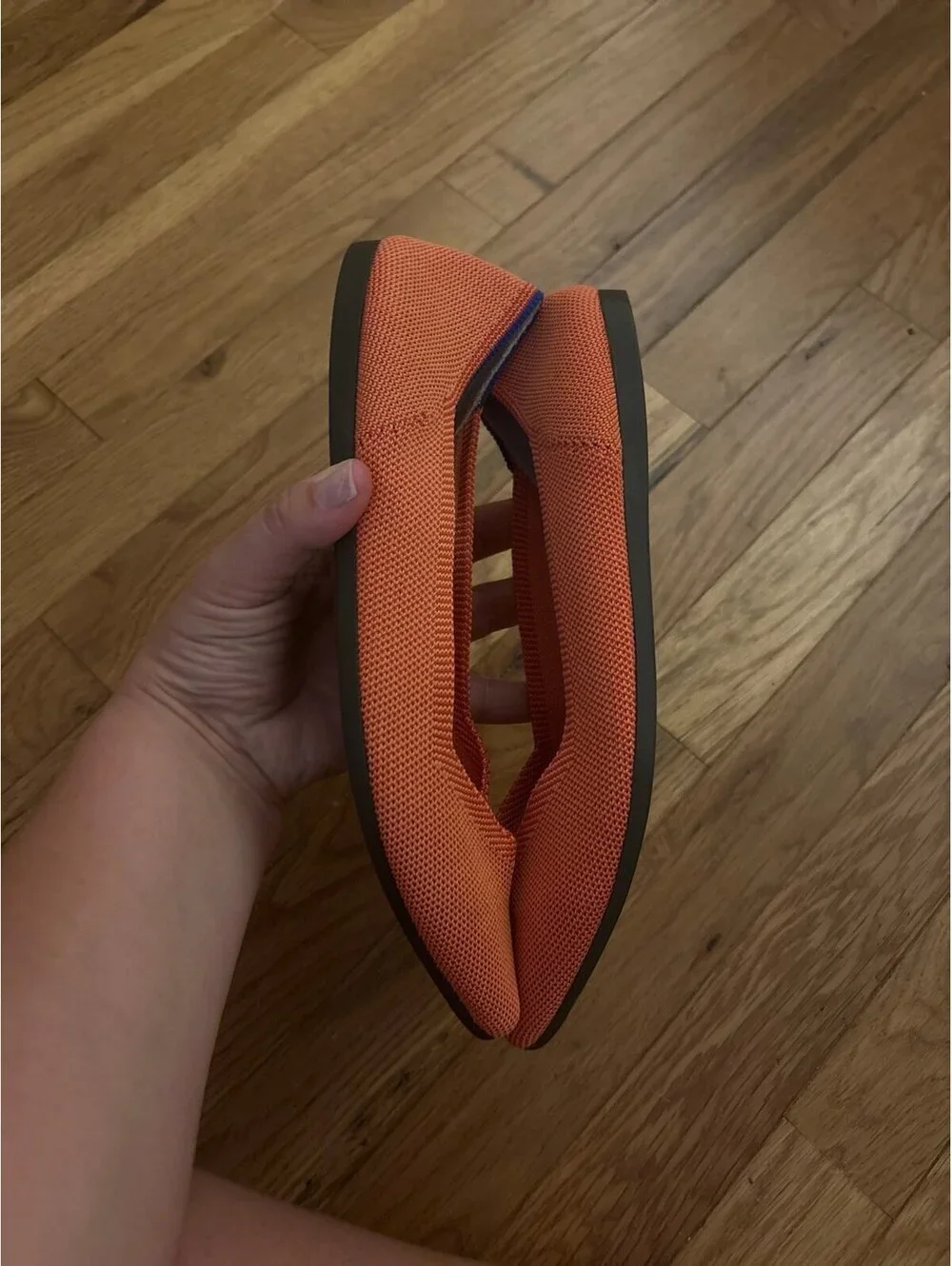 Rothy’s Retired Rare Persimmon The Point Flats Orange Shoe Size 8